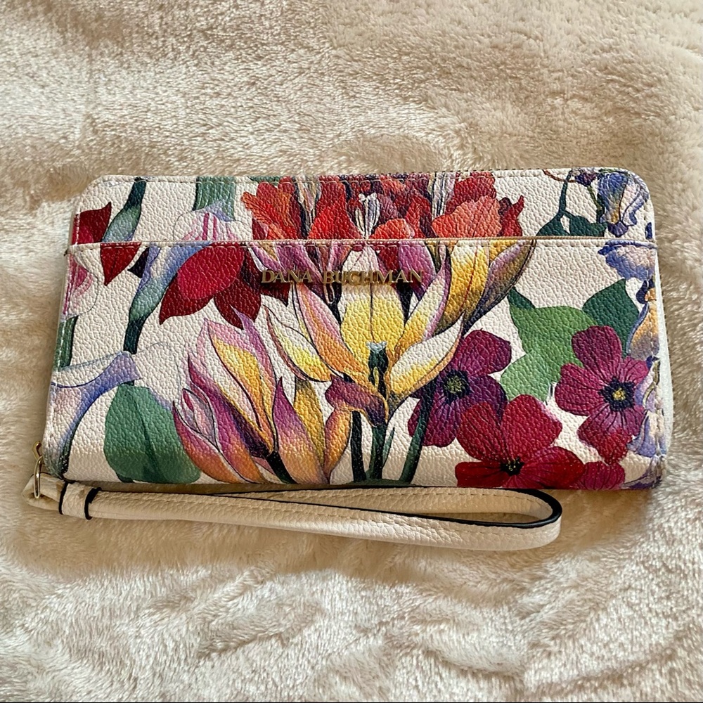 Dana Buchman Floral Wristlet Wallet Accordian Style